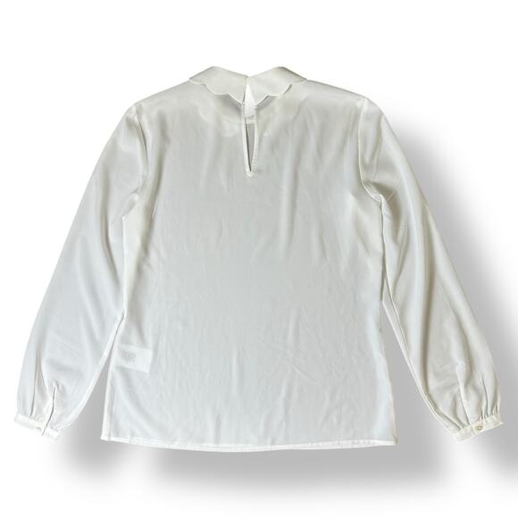 Hallhuber White Long Sleeved Peter Pan Collar Blouse Top Size‎ EUR 36 Business - Picture 5 of 7